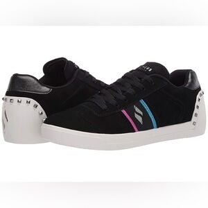 Sketchers Black and White Studded Sneakers